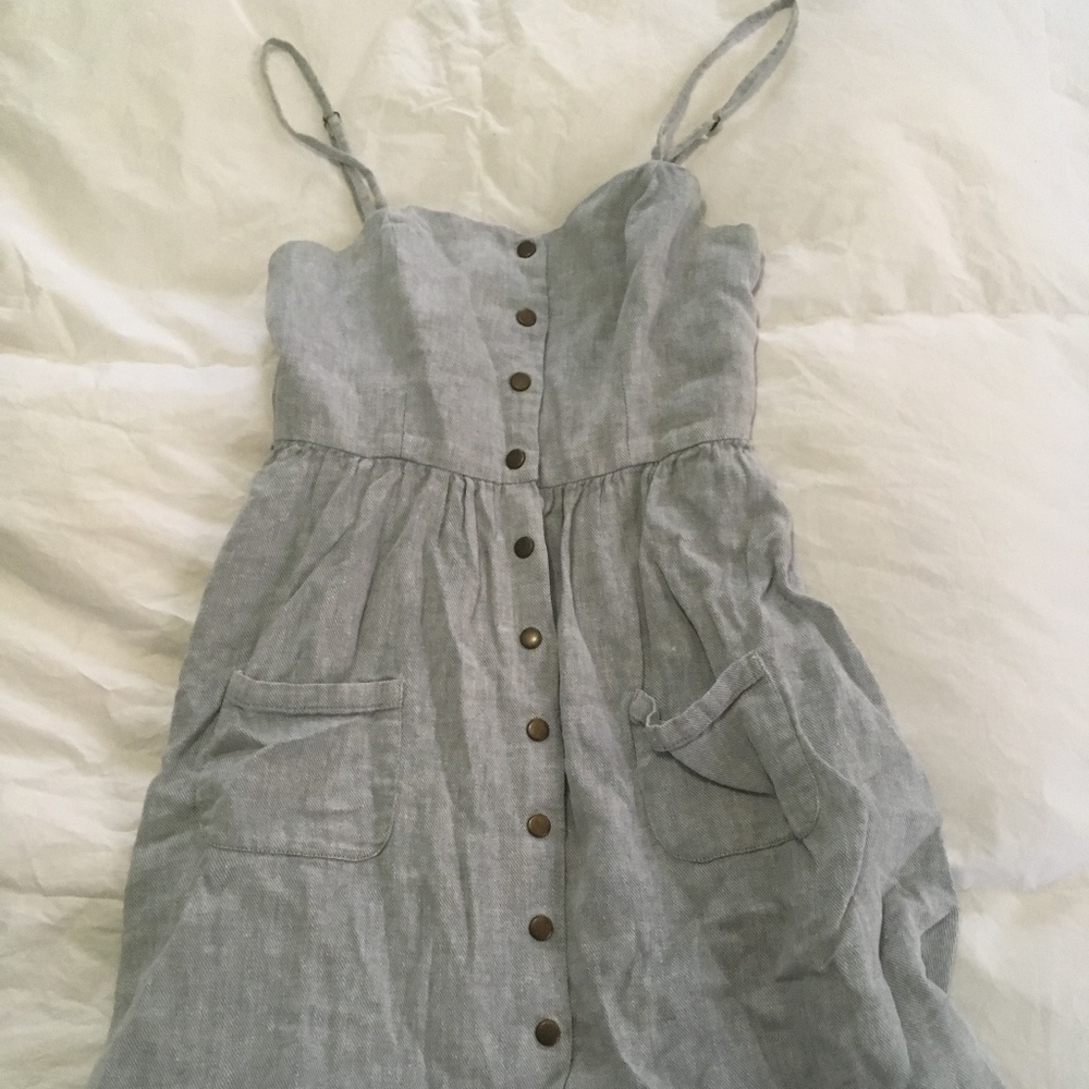 Cute Button Up Grey COPE Dress Size Medium